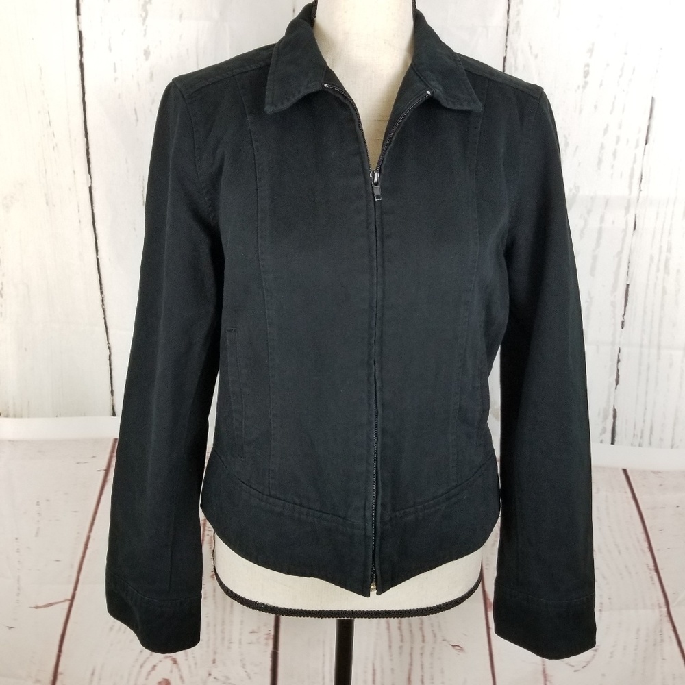 Jones New York Sport Denim Jacket Sz S Black